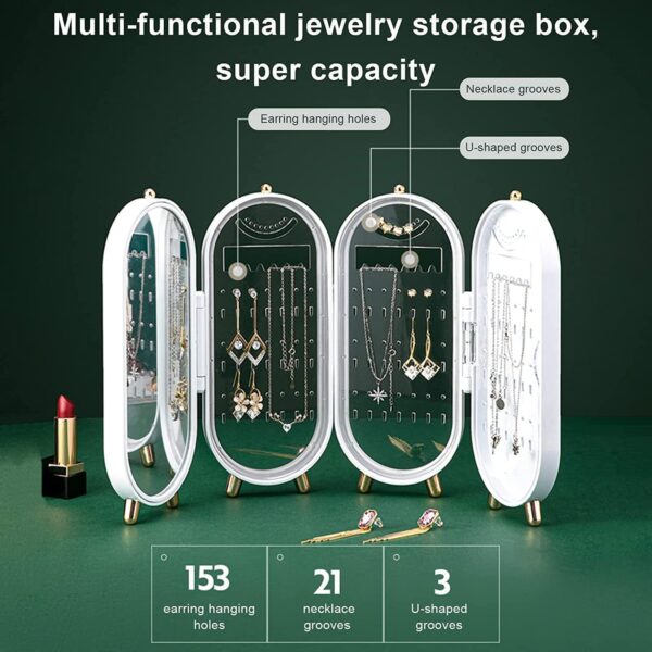 ZMIN 4-Door Jewelry Organizer with Mirror FOR JWELLERY Vanity Box - Image 2