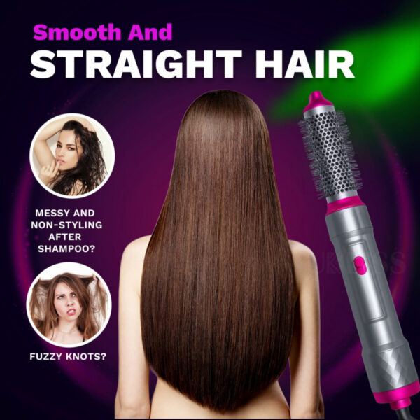 5 in 1 Hair Dryer Brush Styler – Hot Air Brush with Interchangeable Attachments for Drying, Curling, Straightening & Volumizing - Image 10