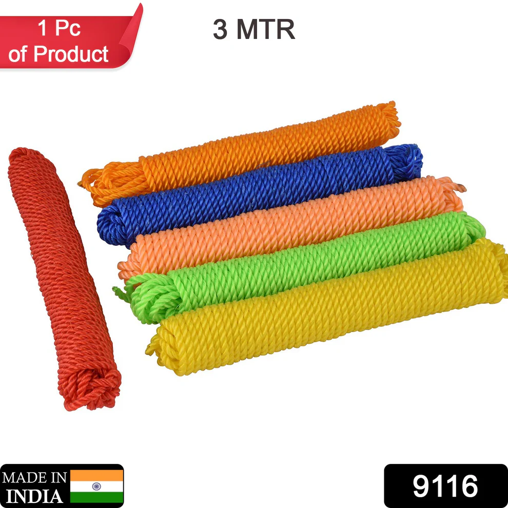 3m Heavy-Duty Laundry Drying Rope (1 Pc, Mixed Colors) - Image 4